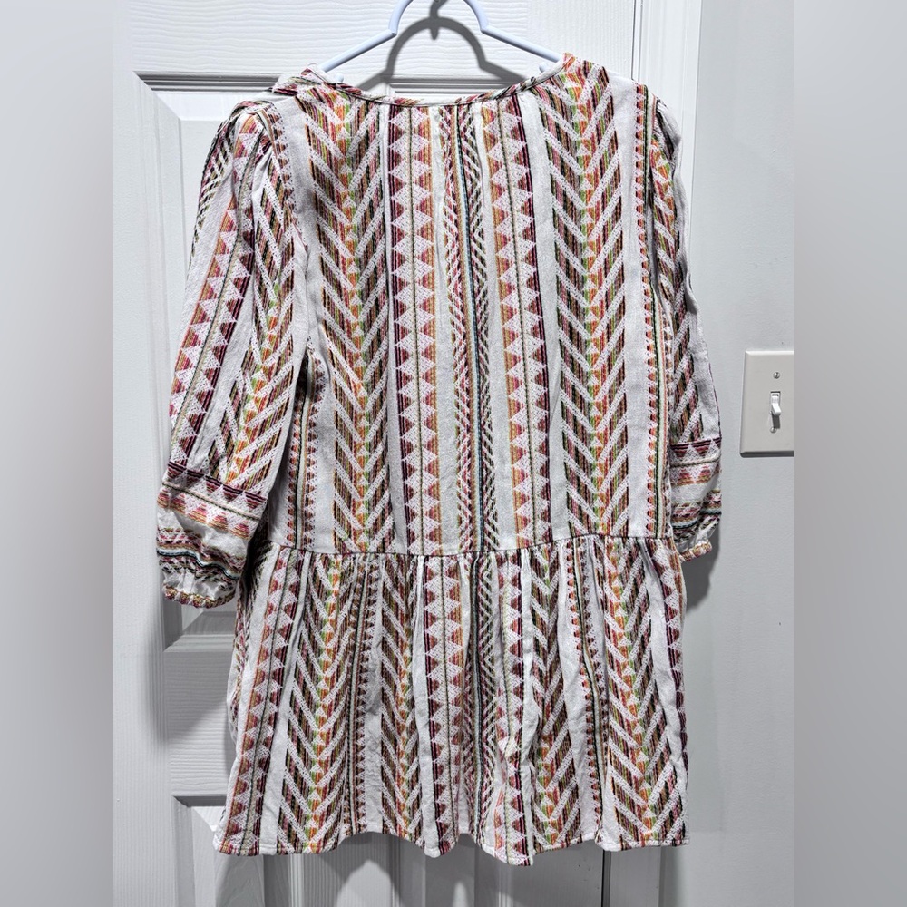 Velvet Striped Multicolor Mini Dress - Picture 6 of 11